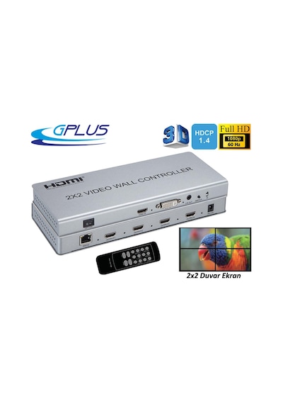 Gplus Fhdvw242 2x2 Video Wall Controller Duvar Ekran Genişletici Switch