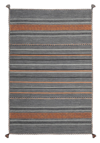 My Home Halı Trb-03 Iskandinav Pamuk Kilim El Dokuma Koyu Gri 120x180 Koyu Gri