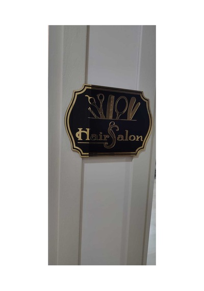 Pleksi Kabartmalı Kapı İsimliği Hair Salon 1 Adet