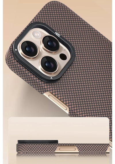 Apple Uyumlu iPhone 16 Pro Max Blaze 1000d Kevlar Magsafe Kılıf - Gold
