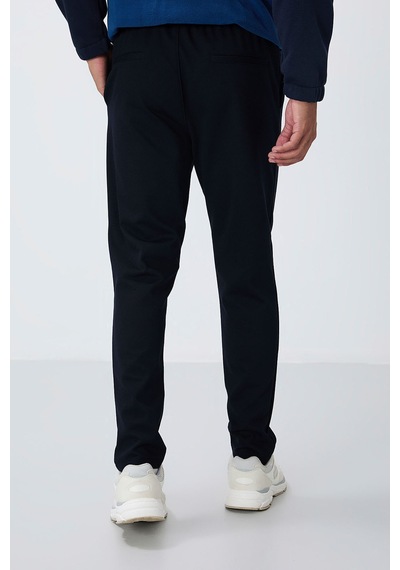 Tommy Life Lacivert Yüzeyi Dokulu Standart Fit Erkek Eşofman Alt - 82155