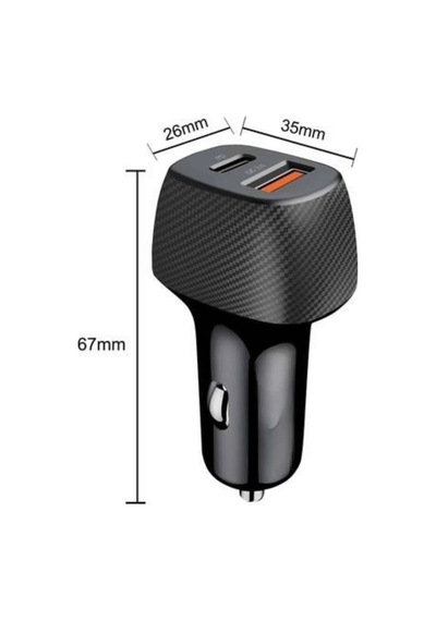 Lb Araç İçi Hızlı Şarj Soketi 38w Oto Çakmaklık Type-c Araba Çakmaklık