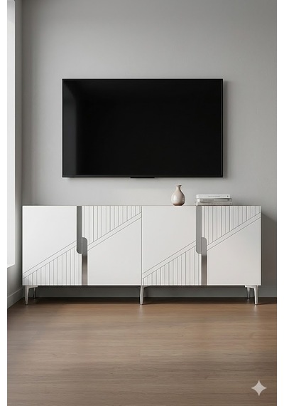 Ka1528dbs Evva Konsol Ve Tv Sehpası Safirmeşe-beyaz-silver 150cm