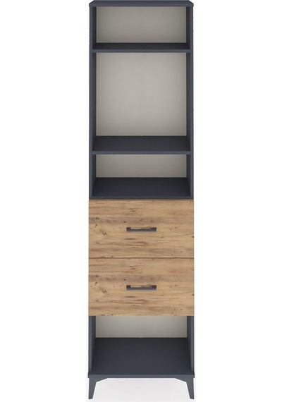 Arges Dolap 3 Raflı 2 Çekmeceli 60x30x221 Antrasit-çam Antrasit