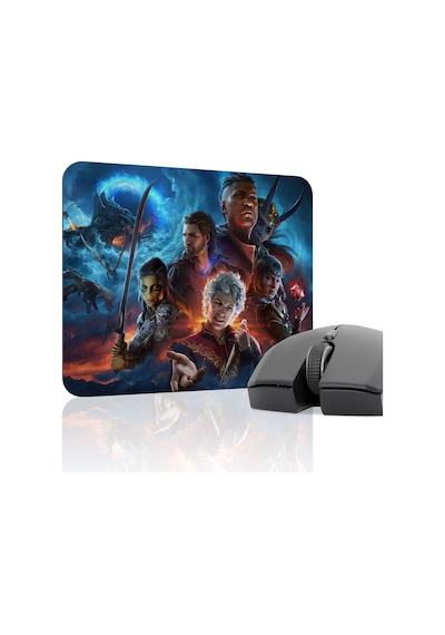 Baldur's Gate 3 Kaymaz Dikişli Kauçuk Oyuncu Mousepad V1 - 22x18 Gaming Mouse Pad Fare Altlığı