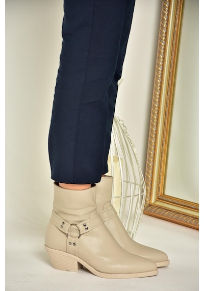Fox Shoes T404400609 Bej Kalın Topuklu Kadın Bot Bej-suni Deri Bej Fox Shoes T404400609 Bej Kalın Topuklu Kadın Bot Bej-suni Deri Bej
