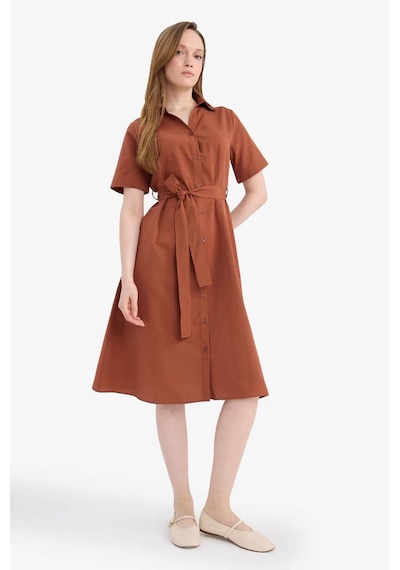 Defacto A Kesim Poplin Midi Elbise E7114ax26spbr228 Bordo-br228