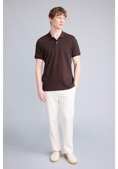 Defacto %100 Pamuk Polo Tişört E9504ax26spbn267 Kahve-bn267