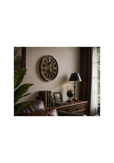 Sleep Nova Vintage Gear Gold Dekoratif Duvar Saati Altın