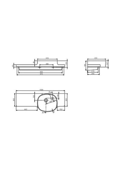 Turkuaz Seramik Harmony Etajerli Lavabo 100 x 37.5 x 26.4 CM