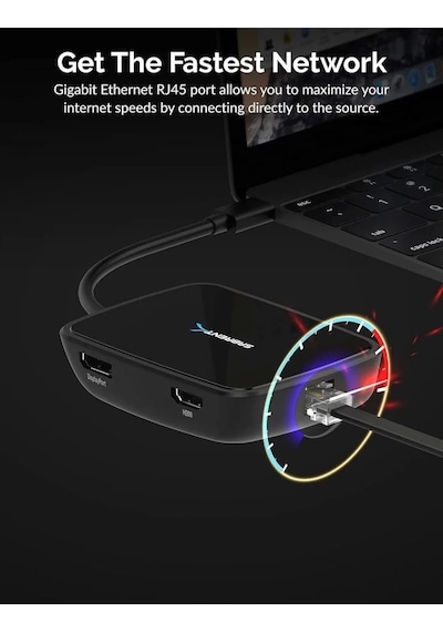 Sabrent Usb Tip C Bağlantı İstasyonu Ds-wspd Tb3 Dual Display Docking Station