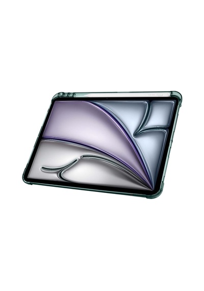 Apple Uyumlu iPad Air 11'' M3 2025 m2 2024 Üçgen Katlanabilir Kalem Şarj Bölmeli Standlı Kılıf Kapaklı