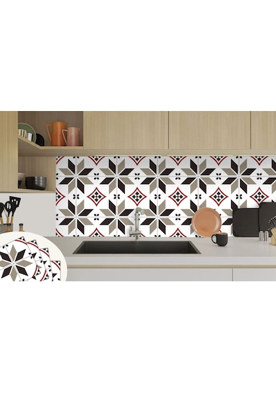 Tink Kendinden Yapışkanlı Duvar Kaplama Çarkıfelek Desenli 30x30 Cm 4 Adet 0,36 M²