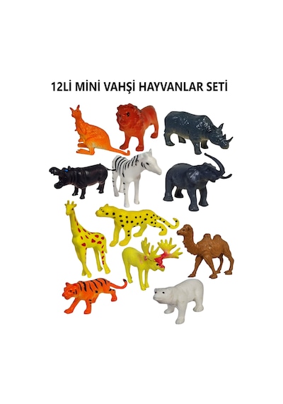 24 Parça Gerçekçi Çiftlik Hayvanları Ve Vahşi Hayvanlar Serisi Birlikte Mini Boy