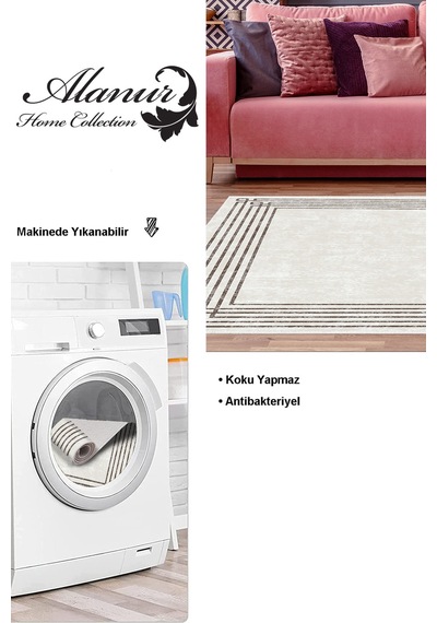 Dekoreko Kaymaz Taban Djt Salon Halısı Trend Modern M5142 Bej