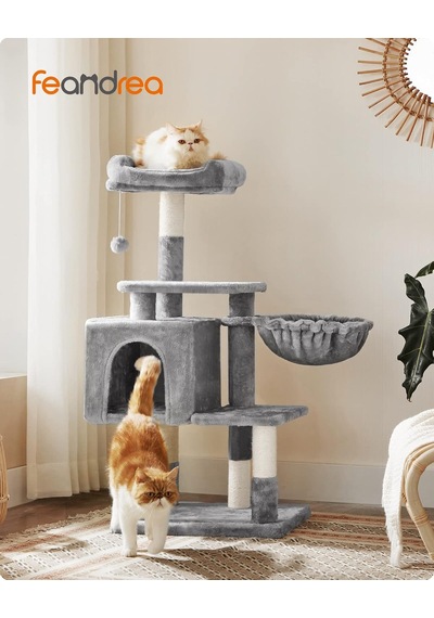 Pct52w 110 Cm Kedi Ağacı, Açık Gri Açık Gri, Clawfy Koleksiyonu Pct52w