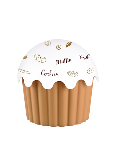 Plastik Saklama Kabı Cupcake Şeklinde Kilit Mekanizmalı 1200 Ml Çok Renkli