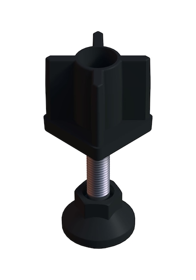 Cateksss 40x40 Mm Plastik Rotil Ayak M12 - Profil Ayağı Tezgah Ayarlı Ayak Siyah