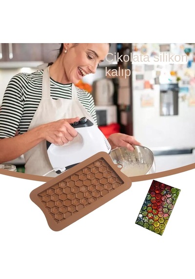 Silikon Çikolata Bar Kalıpları, Ev Yapımı Çikolata Protein Ve Enerji Bar Kalıpları Kahverengi
