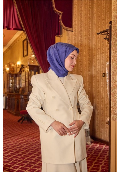 Silk Home Monogram Pamuk İpek Eşarp 130001-10 mor