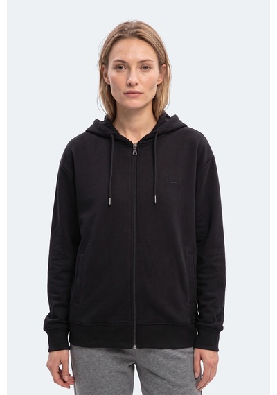 Slazenger Kıron I Kadın Kapüşonlu Siyah Sweatshırt