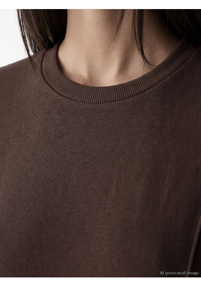 Lcwaıkıkı Classic Kahverengi Bisiklet Yaka Kadın Sweatshirt Tunik