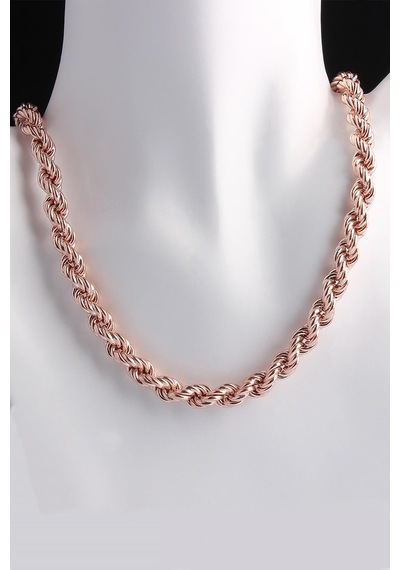 Omar Silver Unisex Halat Gümüş Zincir 8 Mm Elmas Kesim Rose Gümüş