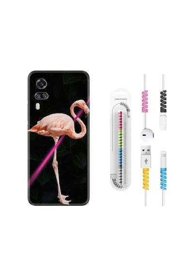 Vivo Y51 Kılıf Kablo Koruyuculu Line Filamingo 1776
