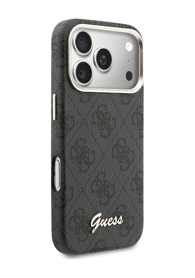 Apple Uyumlu iPhone 17 Pro Max Kılıf Guess Lisanslı M-safe Özellikli Script Yazı Logolu 4g Desenli Kapak Siyah