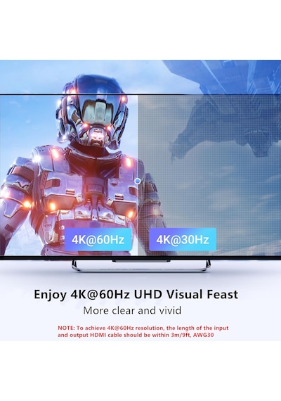 Hdmı Anahtarı 5'i 1 Arada Çıkış 4k 60hz, Uzaktan Kumandalı Hdmı Bölücü 5 Bağlantı Noktalı Switcher Seçici Kutu Desteği 3d Cec Hdr Hdcp2.2 Ps5/4/3 Xbox Nintendo Switch İle Uyumlu Roku Tv Fire