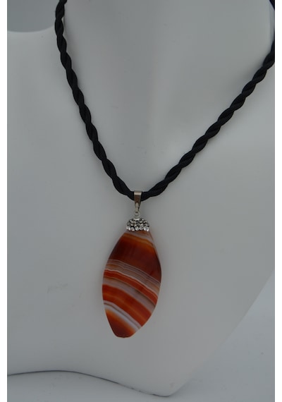 Stoneage Dantelli Akik Kolye N11.38766 Gümüş