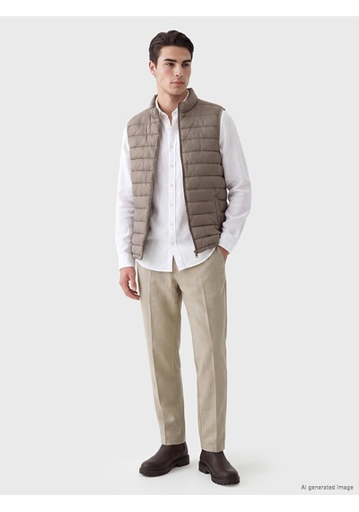 Lcwaıkıkı Classic Kahverengi Regular Fit Dik Yaka Erkek Şişme Yelek