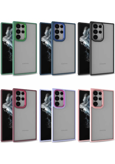 Galaxy S22 Ultra Kılıf Zore Flora Kapak Mavi
