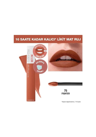 Maybelline New York Super Stay Matte Ink Likit Ruj 75 Fighter