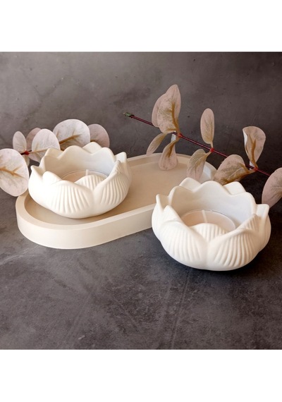 Bernami Mumluk Şamdanpinterest İkili Dekoratif Lotus Mumluk Tealight Mumlar Dahil Diğer