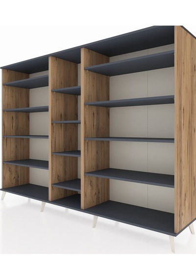 Hyperion Dolap 11 Raflı 220x44x163 Çam-antrasit Çam-antrasit Hyperion Dolap 11 Raflı 220x44x163 Çam-antrasit Çam-antrasit