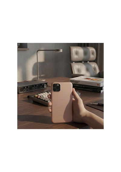 İphone 11 Pro Max Silikon Kılıf Esnek Darbe Emici Koruyucu Telefon Kılıfı Bej