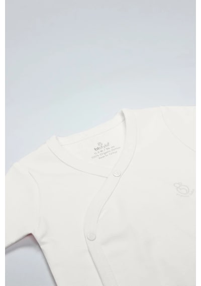 Mey İthalat Organik Natural Basic Style Kruvaze Yarım Kol Body Bs17101 Ekru Diğer