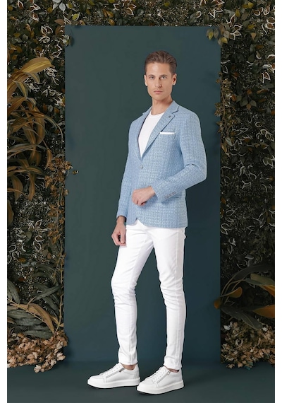 Efor C 660 Slim Fit Mavi Spor Ceket Mavi