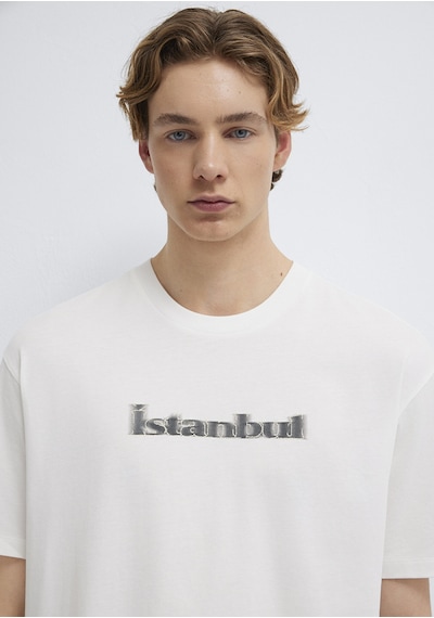 Mavi - İstanbul Baskılı Ekru Tişört 0613664-70057