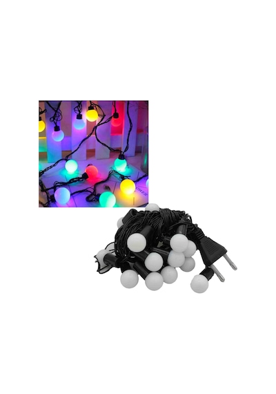 Yılbaşı Yeniyıl Dekorasyonu Top Led Işık 5 Metre Yılbaşı Ağacı İçin 5 Metre Karışık Renkli Led Yılbaşı Ağacı Işığı
