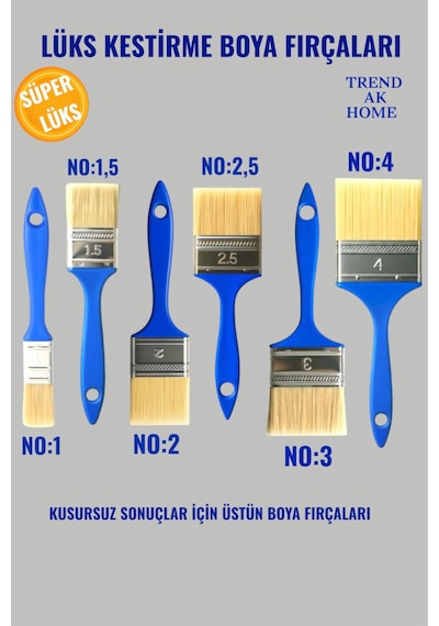 6'lı Lüks Kestirme Boya Fırçası 6 Adet Profesyonel Boya Fırçaları