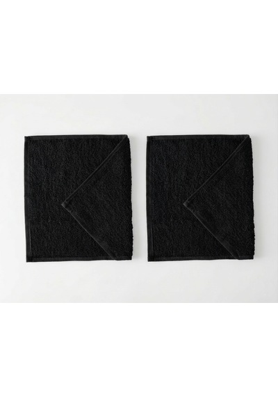 2'li Siyah Spor Havlusu 30x50 Cm %100 Pamuklu-yüksek Emici Baumwolle Fitness Ve El Havlusu-yumuşak Doku-spor-gym-el Ve Yüz Havlusu Siyah