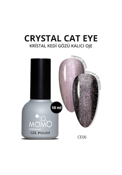 Momo Professional Kristal Kedi Gözü Kalıcı Oje Ce06 Yarı Şeffaf Lila 10 Ml