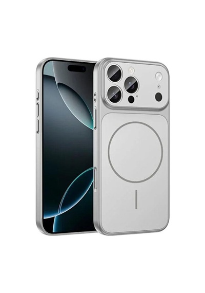 İphone 15 Pro Max Uyumlu Ag Glass Koruyucu Kılıf İphone 17 Pro Max Görünümlü Gümüş
