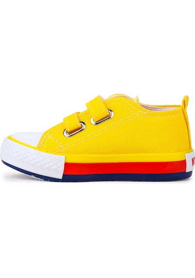 Kiko Kids Linen Cırtlı Erkek Bebek Keten Spor Ayakkabı Sarı