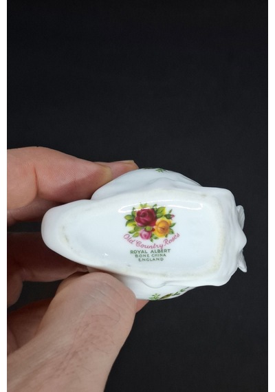 Old Country Roses Bone China Antika Porselen Mini Kuğu Figürü 8x4.5 Cm Turuncu