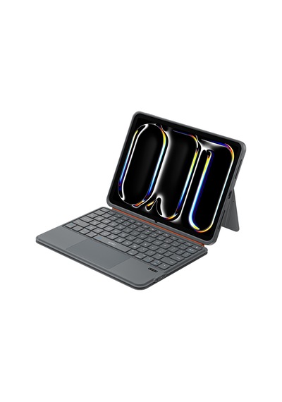 İpad Air 10.9 2020 4.nesil Uyumlu Wiwu Mk-005 Combo 3in1 Kalem Bölmeli Klavyeli Standlı Kılıf Gri