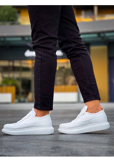 Jy814 Axel Bağcıklı Cilt Erkek Günlük Sneaker Ayakkabı Cbt Beyaz