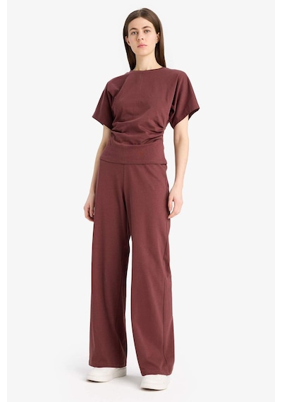DeFacto Wide Leg Basic Düz Geniş Paça Premium Pantolon E5782AX25SPBR475